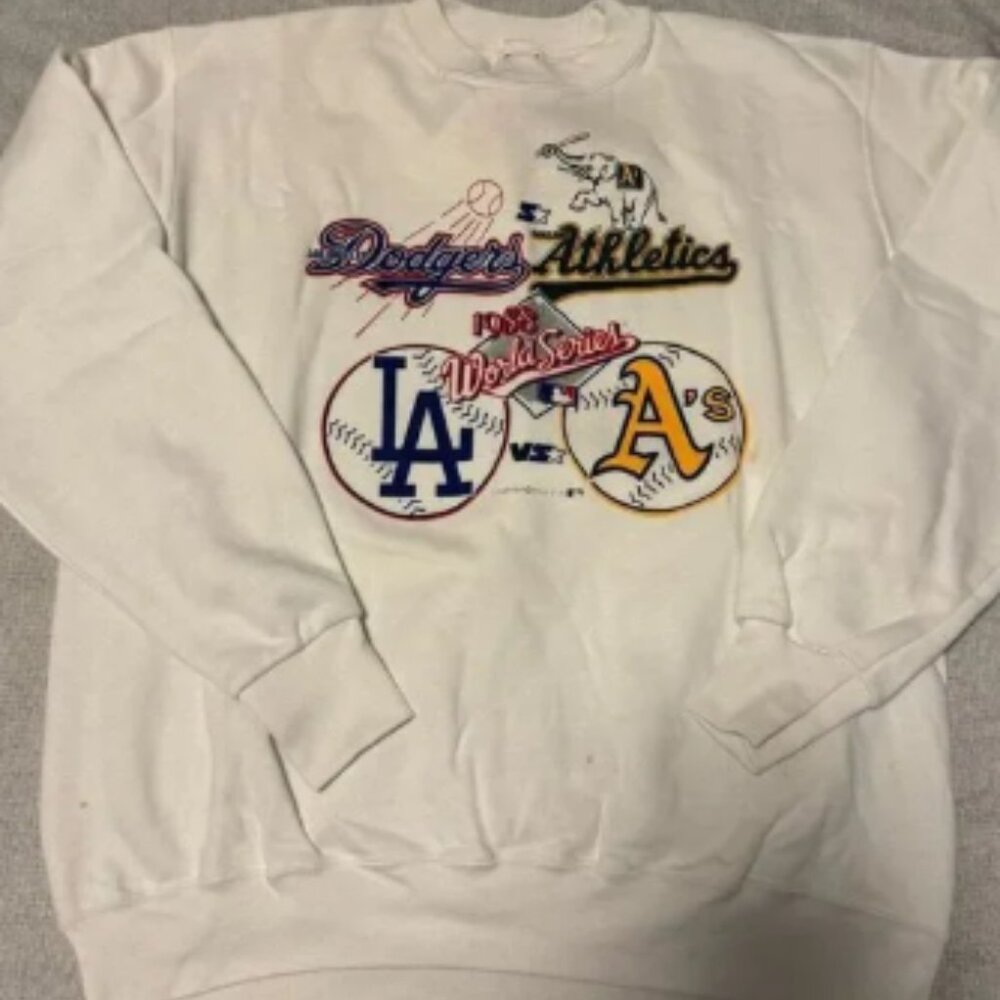 Oakland A’s LA Dodgers Size XL 1988 World Series Vintage Crewneck Starter New
